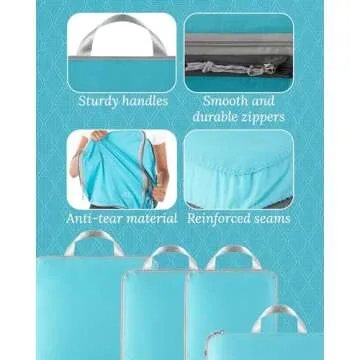 Compression Packing Cubes Set for Space Saving Travel