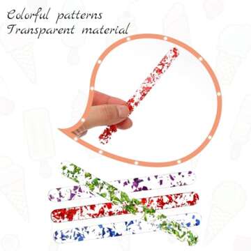 30pcs 4.5 Inch Acrylic Sticks, Reusable Ice Cream Sticks, Cake Molds, Ice Cream Sticks, Mini Ice Cream Sticks, Cake Sticks, for Homemade Ice Cream, Cakes, DIY Art (Transparent+Colorful Colors)