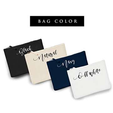 Bridesmaid Makeup Bag Canvas Organizer Portable Large Cosmetic Pouch Travel Bag Personalized Cosmetic Bags for Bridesmaids, Maid of Honor Gift, Bridal Party Make up Bags