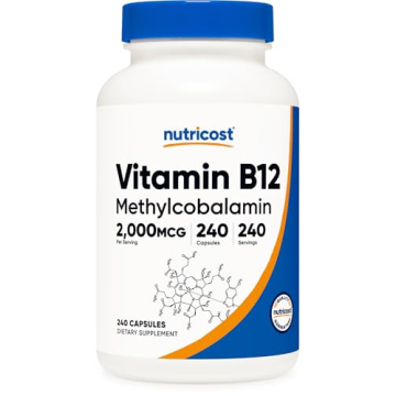 Nutricost Vitamin B12 (Methylcobalamin) 2000mcg, 240 Capsules - Vegetarian Caps, Non-GMO, Gluten Fre...