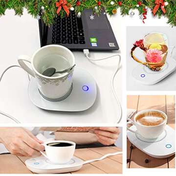 Coffee Cup Warmers for Desk with Auto Shut Off,Coffee Mug Warmer for Desk Office Home (1, White 1)