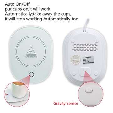 Coffee Cup Warmers for Desk with Auto Shut Off,Coffee Mug Warmer for Desk Office Home (1, White 1)