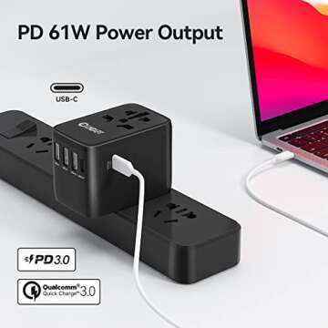 61W Travel Adapter with GaN Fast Charging Technology