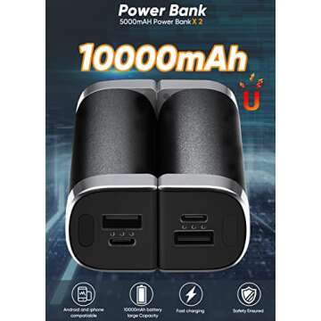 Hand Warmers Rechargeable - Electric Portable Hand Warmer 2 Pack, 360° Heating & Max 15Hrs Warmth Time, 3 Levels Temp, 10000mAh Quick Charge, for Outdoor, Hunting, Raynauds, Women, Men(Black)