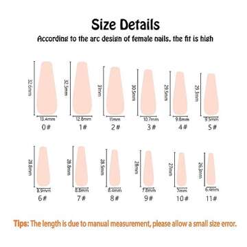 ANDGING Long Press on Nails Square Ballet Brown Fake Nails Glue on Nails with Colorful Floral Heart Design Manicure Acrylic Women False Nails with Glue Gel Stick on Nail for Wedding Birthday DKL565A