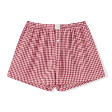 Women Y2k Gingham Pajama Shorts - Stylish and Comfy
