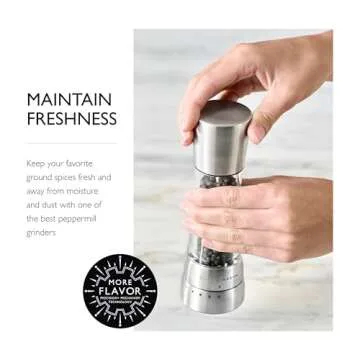 Cole & Mason Derwent Pepper Grinder - Stainless Steel Mill Includes Gourmet Precision Mechanism and Premium Peppercorns - Pepper Mill, Stainless Steel