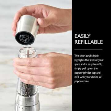 Cole & Mason Derwent Pepper Grinder - Stainless Steel Mill Includes Gourmet Precision Mechanism and Premium Peppercorns - Pepper Mill, Stainless Steel
