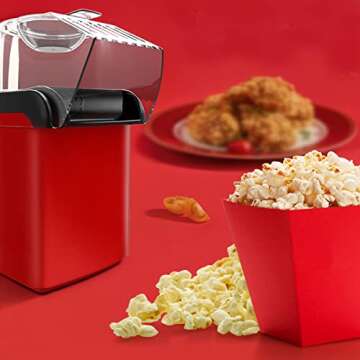 Hot Mini Air Popcorn Popper 3 Minutes Fast Healthy Maker Gift Set with 12 OZ Cup BPA Free