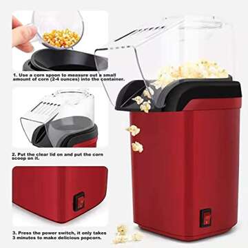 Fast Hot Mini Air Popcorn Popper for Healthy Snacking