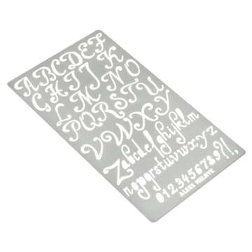 Aleks Melnyk No.34.1 Metal Wood Burning Alphabet and Number Stencil, Letter Template, Journal Stenci...