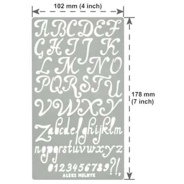 Aleks Melnyk No.34.1 Metal Wood Burning Alphabet and Number Stencil, Letter Template, Journal Stencil for Engraving Wood and Pattern, Bullet Journaling