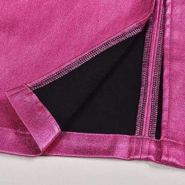 LEOROO Trendy High Waisted A Line Leather Maxi Skirt