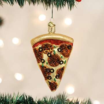 Old World Christmas Pizza Slice Glass Blown Ornaments for Christmas Tree