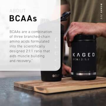 BCAA Powder, Kaged BCAAs Amino Acids, Fermented, Plant Based & Vegan Friendly Branched Chain Amino Acid, 5g BCAA Unflavored, Amino Acid Supplements for Men, 72 Servings