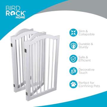 Stylish Arched Top Dog Gate - Freestanding 4 Panel Barrier