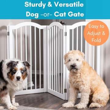 Stylish Arched Top Dog Gate - Freestanding 4 Panel Barrier