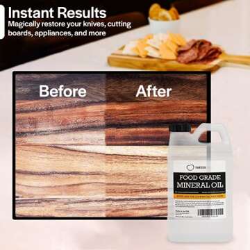 Thirteen Chefs Mineral Oil - Food Grade Conditioner for Cutting Boards, Countertops & Butcher Blocks