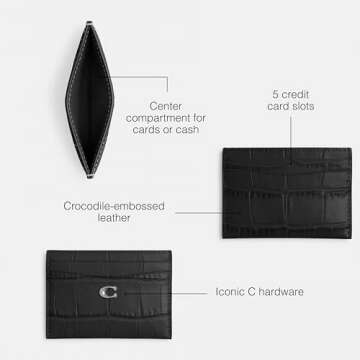 Coach Embossed Croc Essential Card Case