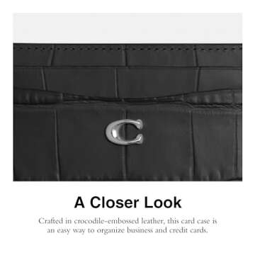 Coach Embossed Croc Essential Card Case