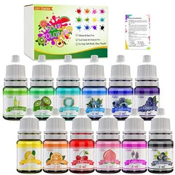 12 Color Bath Bomb Soap Dye - Skin Safe Colorant Food Grade Coloring for Soap Making Supplies, Natur...