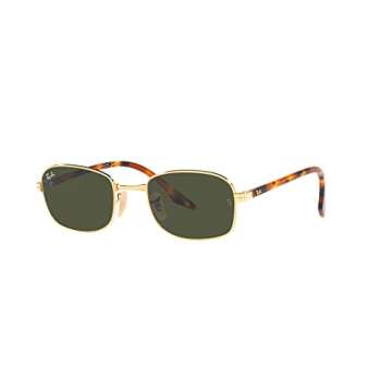 Ray-Ban RB3690 Square Sunglasses, Gold/Green, 54 mm