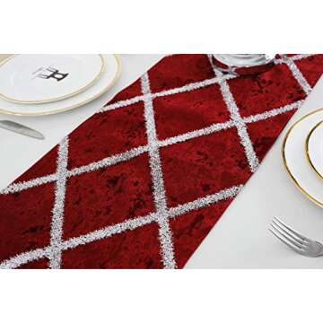 Classic Table Runner with Tassels for Wedding Christmas Party Decoration, 11" x 70", Red