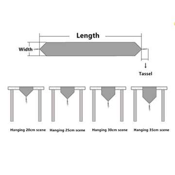 Classic Table Runner with Tassels for Wedding Christmas Party Decoration, 11" x 70", Red