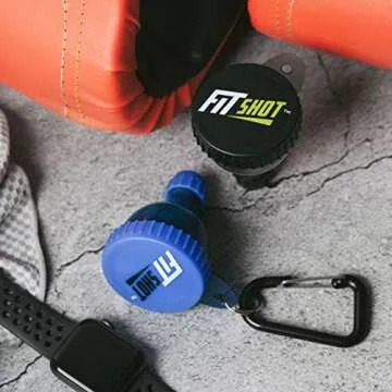 FitShot Protein Powder Funnel– Supplement Funnel with Keychain 4pack, Water Bottle Funnels, BPA Free, Portable, Gym Funnel, Pre Workout Protein Powder Container to go (40ml Small)
