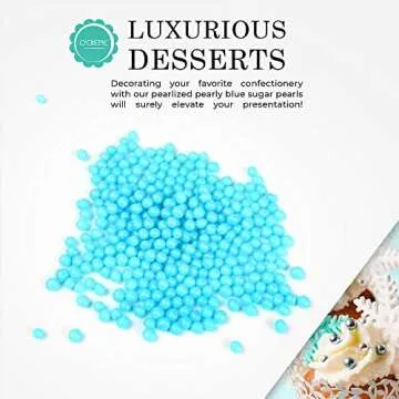 O'Creme Blue Sugar Pearls for Elegant Cake Decorating