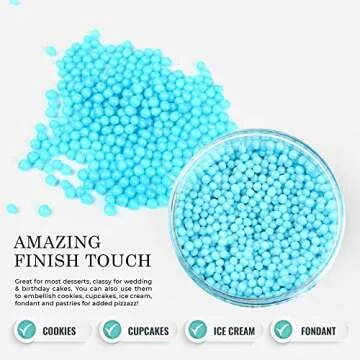 O'Creme Blue Sugar Pearls for Elegant Cake Decorating
