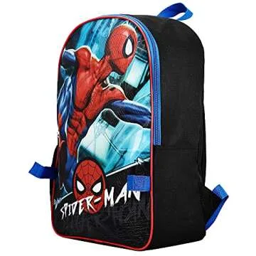 Marvel Spiderman Superhero 2-Pc Kids Backpack and Lunch box Set for boys