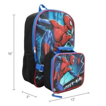 Marvel Spiderman Superhero 2-Pc Kids Backpack and Lunch box Set for boys