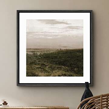 SIGNWIN 24x24 Framed Canvas Print Wall Art – Cloudy Countryside Nature Landscape