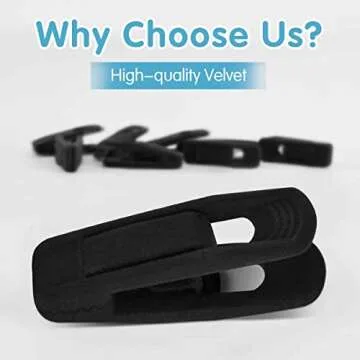 TOFIIGREM Black Velvet Hanger Clips (60-Pack), Strong Velvet Hangers Clips for Velvet Hangers, Pant Skirt Hanger Velvet Clips Fit for Velvet Hangers