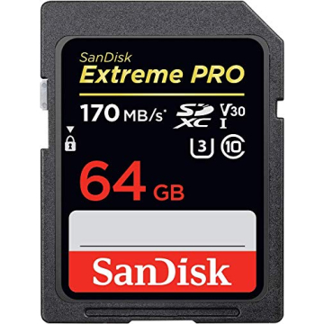 SanDisk 128GB Extreme PRO SDXC UHS-I Card - U3, V30, High-Speed, Durable SD Card for 4K UHD Videos