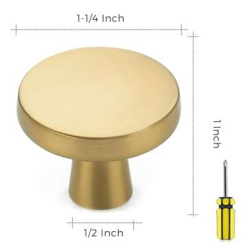 Ravinte 30 Pack Solid Knobs for Stylish Cabinets and Drawers