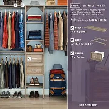 ClosetMaid SuiteSymphony Wood Organizer Kit - Adjustable & Stylish