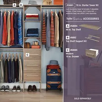 ClosetMaid SuiteSymphony Wood Organizer Kit - Adjustable & Stylish