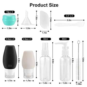 Beveetio 18 Pack Leak Proof Travel Bottles for Toiletries