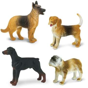 Safari Ltd. Dogs Toob - Mini Figurines: Dachshund, Dalmatian, Retriever, Sheepdog, Collie, Shepherd, Beagle, Boxer, Great Dane, Doberman, Bulldog - Educational Toys for Boys, Girls & Kids Ages 3+