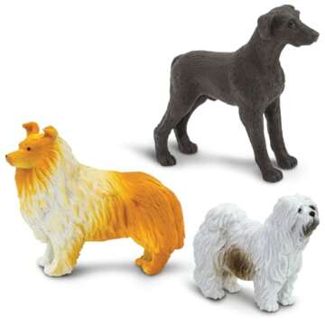 Safari Ltd. Dogs Toob - Mini Figurines: Dachshund, Dalmatian, Retriever, Sheepdog, Collie, Shepherd, Beagle, Boxer, Great Dane, Doberman, Bulldog - Educational Toys for Boys, Girls & Kids Ages 3+