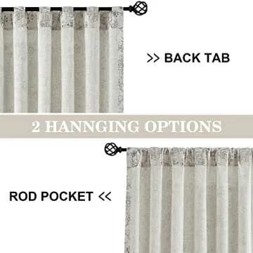 Vision Home Floral Linen Curtains for Elegant Decor