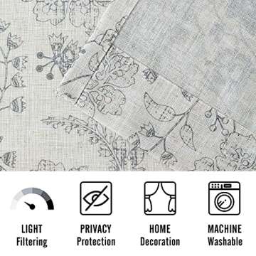 Vision Home Floral Linen Curtains for Elegant Decor