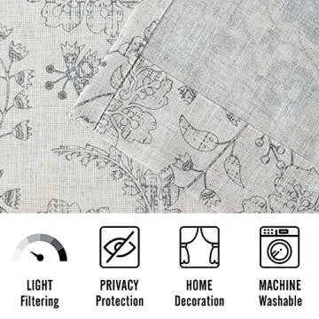 Vision Home Floral Linen Curtains for Elegant Decor