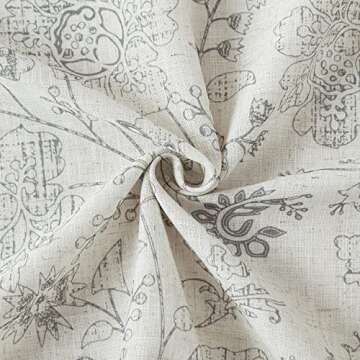 Vision Home Floral Linen Curtains for Elegant Decor