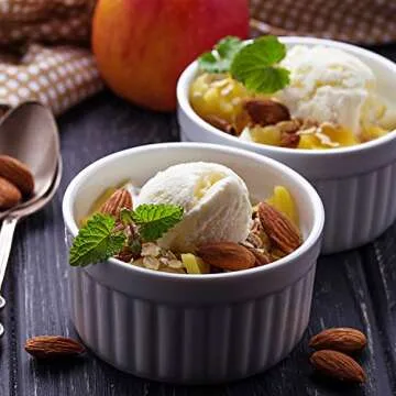 Ramekins 8 OZ, Set of 8, Souffle Dishes Oven Safe Porcelain Ramekins for Creme Brulee, Custard, Lava Cakes, Pudding, Flan, Mini Desserts, Small Baking Dishes Ramekins Bowls