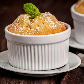 Ramekins 8 OZ, Set of 8, Souffle Dishes Oven Safe Porcelain Ramekins for Creme Brulee, Custard, Lava Cakes, Pudding, Flan, Mini Desserts, Small Baking Dishes Ramekins Bowls