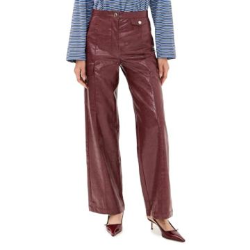 BAUM UND PFERDGARTEN Women's Nuvin Pants - Stylish Faux Leather in Madder Brown