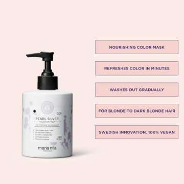 Maria Nila Colour Refresh, Pearl Silver 10.1 Fl Oz, Silver Violet Hair Mask, Semi-Permanent Pigments, 100% Vegan & Sulfate/Paraben free